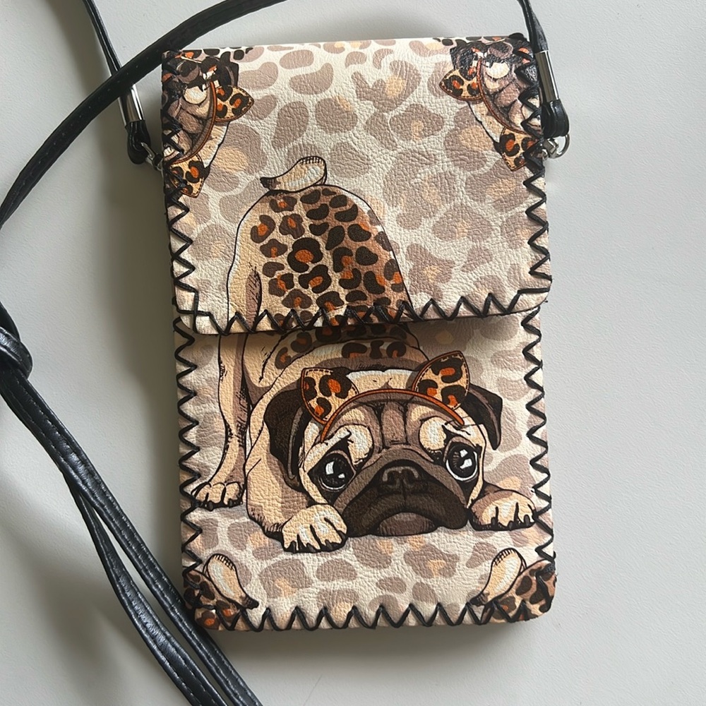 Pug Crossbody Bag /cell phone holder
